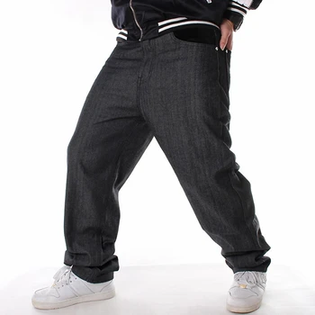 Осенние повседневные джинсы в стиле хип-хоп больших размеров, 36-46, модные мужские джинсы для скейтбординга больших размеров с карманами и вышивкой