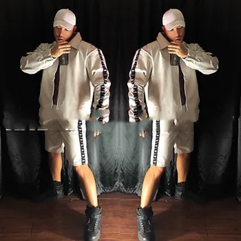 Мужская кожаная бейсбольная форма в стиле хип-хоп, комплект куртки