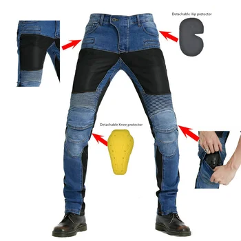 Мужские классические джинсы PK 719, Летние дышащие Модные узкие брюки для езды на мотоцикле в стиле пэчворк, оборудование для защиты от падения