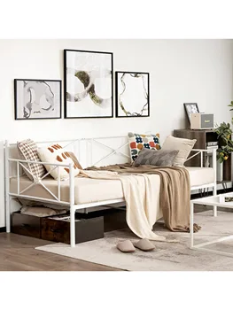 Двойной металлический каркас кушетки с ламелями Классический каркас кровати на основе матраса Диван мебель для дома каркас кровати