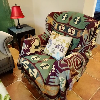 Вязаное хлопчатобумажное одеяло для домашнего декора, чехол для дивана для гостиной, покрывало для кровати, 1 шт. Жаккардовое покрывало на кровать, Роскошное одеяло