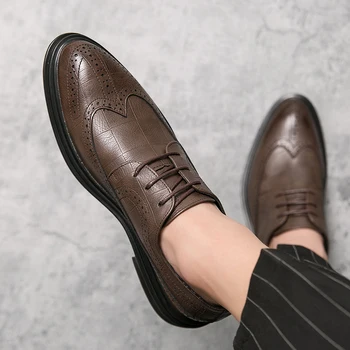 Мужские оксфорды ручной работы, модельные туфли-броги из натуральной телячьей кожи, классическая деловая официальная обувь для мужчин