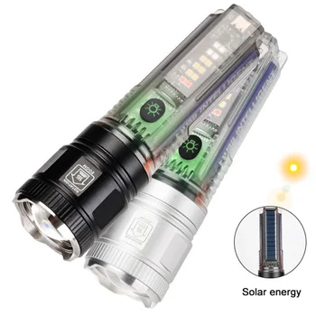 Мощный Белый Лазерный Фонарик Super Bright LED Spotlight Long Range Torch Zoom Аварийный Открытый С Несколькими Режимами Освещения