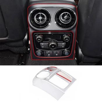 1 шт., вентиляционное отверстие для кондиционера на заднем сиденье автомобиля, Защитная накладка, наклейка из серебристого пластика для Jaguar XJ 2010-2019