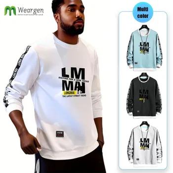 Модные брендовые мужские толстовки в стиле хип-хоп, осенние мужские свитшоты, повседневная однотонная одежда, пуловеры, мужские топы в стиле Харадзюку LM-WY3066