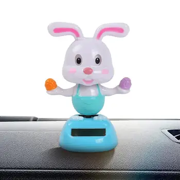 Танцующие фигурки на солнечной батарее Автомобильная игрушка Милый Кролик Танцующие игрушки на солнечной батарее Танцующий милый Кролик Трясущиеся фигурки Девчачий автомобиль