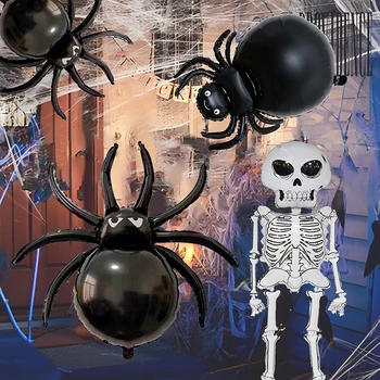 Атмосфера ужасов Хэллоуина, надувные шары, призрачные воздушные шары, Детские игрушки-пауки, украшения