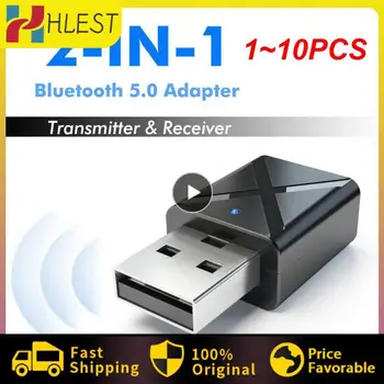 1 ~ 10ШТ Аудиоприемник-передатчик 5.0 Bluetooth Мини-3,5 мм Разъем AUX Стерео Bluetooth-передатчик для телевизора, ПК, автомобиля, беспроводной USB