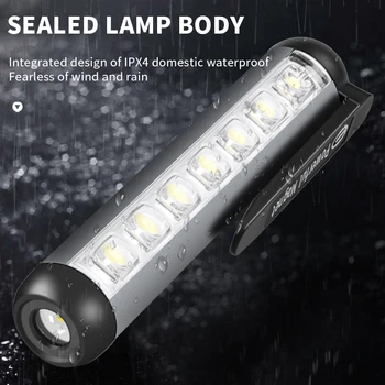 1 шт. супер яркий светодиодный фонарик, перезаряжаемый через USB, водонепроницаемый фонарь COB, кемпинговая лампа с зумом, переносная с хвостовым магнитом