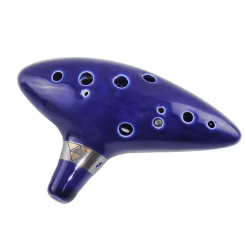 12-Луночный Керамический инструмент Ocarina Alto Ocarina Flute в подарок с черным Регулируемым музыкальным шнурком