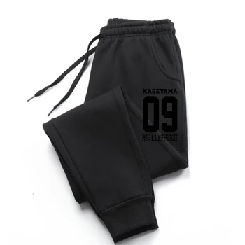 Модные спортивные штаны большого размера, мужские брюки с принтом Хайкю из аниме Кагеяма Тобио, повседневные свободные мужские брюки, дышащие с круглым вырезом