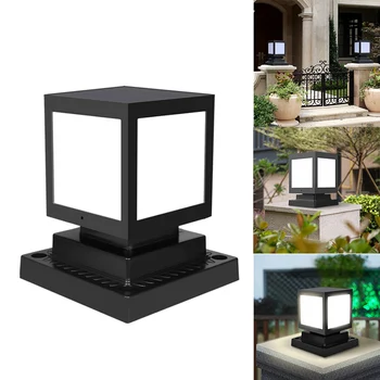 Солнечная лампа на столбе, наружная водонепроницаемая колонна, головной светильник для садового настенного светильника, Ландшафтная лампа для ограждения столба
