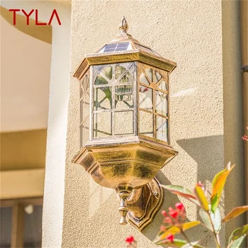 Настенный светильник TYLA Outdoor Solar в стиле ретро, светодиодные водонепроницаемые классические бра, лампа для украшения крыльца дома