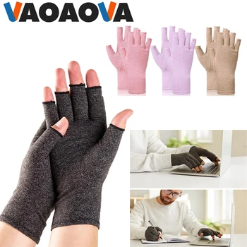 1 пара компрессионных перчаток от артрита для женщин и мужчин, перчатки для терапии большого пальца без пальцев, браслет для набора текста и повседневной работы
