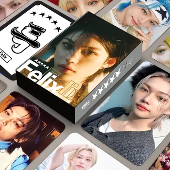 55 шт./компл. Фотокарточек Kpop Stray Kids Felix Lomo Cards Новый набор фотокарточек Straykids для подарков фанатам