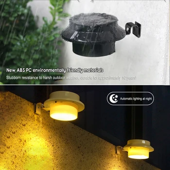 Круглый светильник для забора на солнечных батареях со стойкой, водостойкий Внешний светильник Для декора Ourdoor Garden