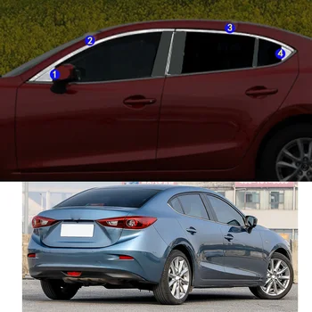 Для Mazda 3 Mazda3/Axela 2014 2015 2016 2017 2018 2019 Автомобильная Наклейка, Украшающая Стойку Окна Средней Полосой, Отделка Рамы Капота