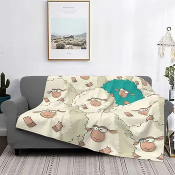 Одеяла с рисунком овцы, Флисовое украшение в виде милых животных, портативное ультрамягкое одеяло для дома, коврик для путешествий