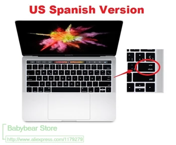 Американо-Испанская Силиконовая Защитная Пленка для клавиатуры Macbook Pro 13 15 A1706 A1989 A1707 A1990 С Сенсорной Панелью США enter