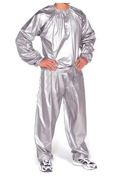 Сверхмощный Фитнес-костюм для похудения от пота, сауна, тренажерный зал, Защита от разрывов, Серебристый XXXL