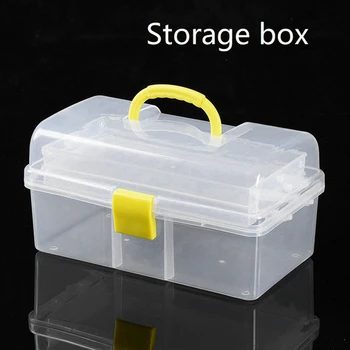 Портативный сортировочный ящик, Складной Ящик для хранения Расходных материалов, Многофункциональный Прозрачный Желтый ящик для хранения с пряжкой
