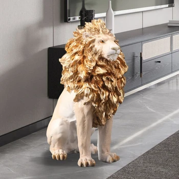 2023 Персонализируйте статую льва из стекловолокна в натуральную величину, продается статуя домашнего декора из сидящего льва Leones