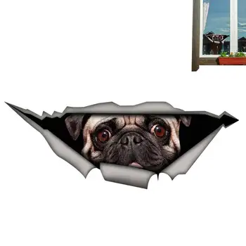 3D Выглядывающая Автомобильная Наклейка Милая Собака Автомобильные Наклейки Наклейки Глаза Выглядывающие Украшения Наклейка На Окно Наклейка Моделирование Грузовика Печатные Наклейки