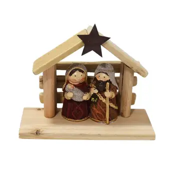 Детский рождественский набор, миниатюрные игрушки, игровой набор с рождественской историей о Младенце Иисусе, сценой из яслей и фигурками, Рождественской историей для учебы или для занятий
