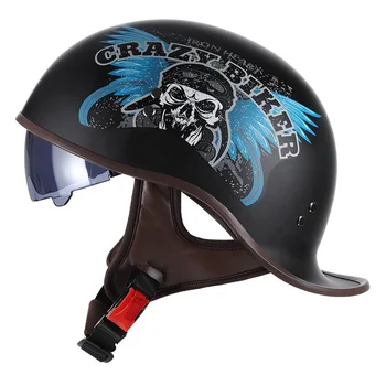 Новый мотоциклетный шлем в стиле Ретро, летний мужской шлем с открытым лицом, шлем для мотогонок для скутеров, с сертификатом DOT