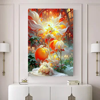 Цветочный пейзаж красочное современное абстрактное искусство Картина на холсте Плакат Картина настенная живопись в спальне украшение дома без рамки