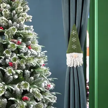 Рождественские подхваты для штор Регулируемые подхваты для штор в виде рождественского гнома Многофункциональные аксессуары для драпировки окон комнат автомобиля