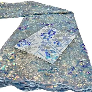 Высококачественная Элегантная Французская сетка, тюль с вышивкой, 3D Цветочная ткань, Африканская Нигерийская кружевная ткань для свадебного платья FHD622
