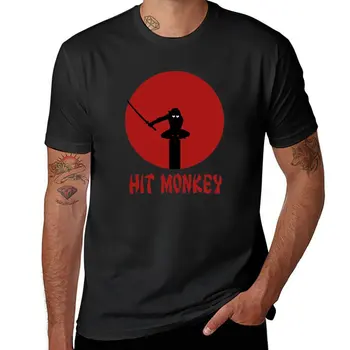 Футболка Hit Monkey Red moon, одежда из аниме, черная футболка, забавные футболки, летние футболки для мужчин