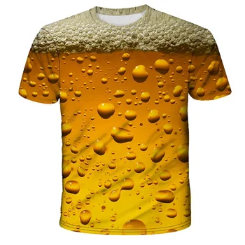 Мужская футболка с 3D принтом Пива, Забавная Мужская футболка 2023, Мужская рубашка, Повседневная Летняя Уличная Одежда, Футболка Унисекс, Топ, Мужская одежда