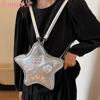 Женский рюкзак в форме звезды, мини-сумка через плечо Y2K, аппликации с буквами-бабочками для горячих девушек, Крутая Женская сумка для отдыха на открытом воздухе из искусственной кожи