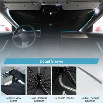 2023 года выпуска, модернизированный солнцезащитный зонт на лобовом стекле автомобиля, складной автомобильный солнцезащитный козырек на переднем стекле для блокирования ультрафиолетовых лучей и защиты от солнечного тепла
