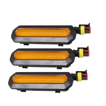 3 шт. передних светодиодных фонарей решетки радиатора для аксессуаров Ford Bronco 2021 2022 2023 2/4- Комплект ламп решетки радиатора желтого цвета