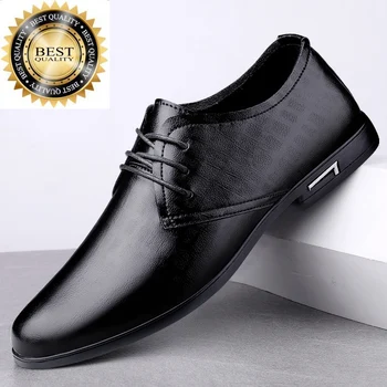Новая мужская классическая обувь из натуральной кожи высокого класса для деловых банкетов, Официальная повседневная обувь на мягкой подошве