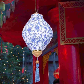 Уличный декор, Украшение фонаря, Фестивальная ткань, Очарование китайского праздника середины осени, Подвесной шелк на открытом воздухе