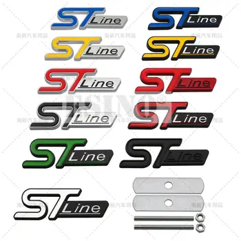 Металлическая решетка передней панели автомобиля 3D ST Line, эмблема для аксессуаров для кузова, значок для стайлинга автомобилей, наклейка для Ford Focus Fiesta Edge