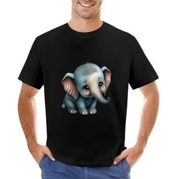 футболка itty bitty elephant, летние топы, футболка оверсайз, графическая футболка, футболки для мужчин