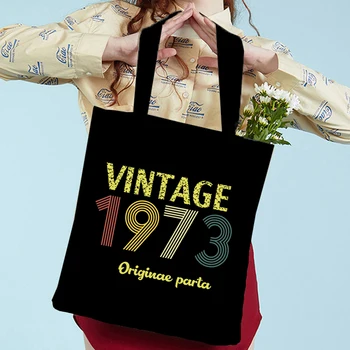 Винтажная эстетическая графика 1973 года, сумки для покупателей, модная холщовая сумка, повседневная сумка для покупок 70-х, женская сумка-тоут в стиле харадзюку