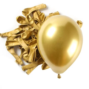 100шт золотых металлических хромированных латексных шаров 5-дюймовые круглые гелиевые шары для свадьбы, выпускного, годовщины, душа ребенка