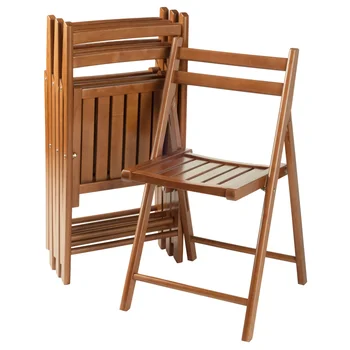 Набор складных стульев Wood Robin из 4 предметов, тик, различные варианты отделки