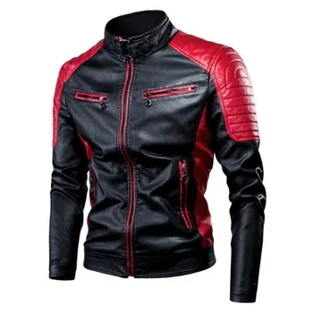Тонкая весенне-осенняя повседневная мужская кожаная одежда, модная мотоциклетная кожаная куртка в стиле ретро, мужская одежда