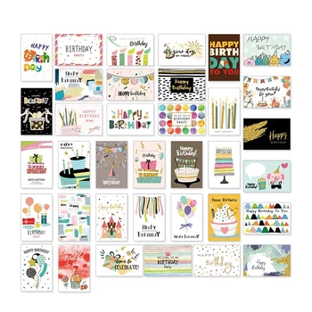 36 Упаковок уникальных поздравительных открыток на день рождения, набор открыток для взрослых и детей с надписью