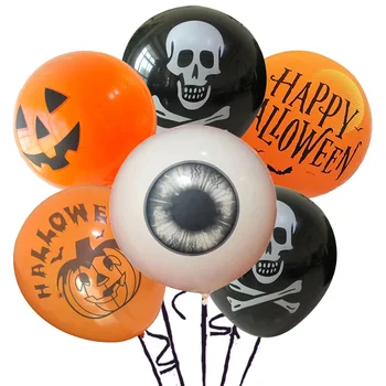 Большие латексные шары на Хэллоуин, 36-дюймовые украшения на день рождения, скелет с тыквенным глазом, Призрачный череп, подарки для вечеринки