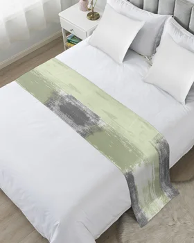 Картина маслом цвета шалфея Зеленая Текстурная краска, покрывающая кровать, роскошный Гостиничный шарф для хвоста кровати, Декоративная ткань, Настольная дорожка с флагом для домашней кровати