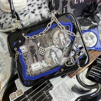 MBTI Y2k Женская сумка Lolita на цепочке в стиле панк-гот, черная Оригинальная дизайнерская квадратная сумка Jk, Эстетичная Модная женская сумка Ita