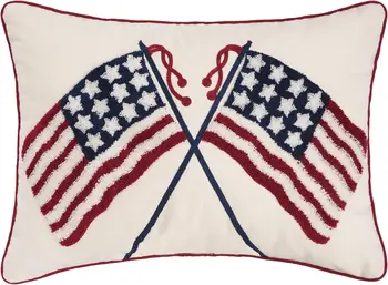Подушка-плед 4 июля, Украшения с флагом США, Американа, Патриотическое украшение в виде звезд и полос в День Независимости США, 14 x 20 красных